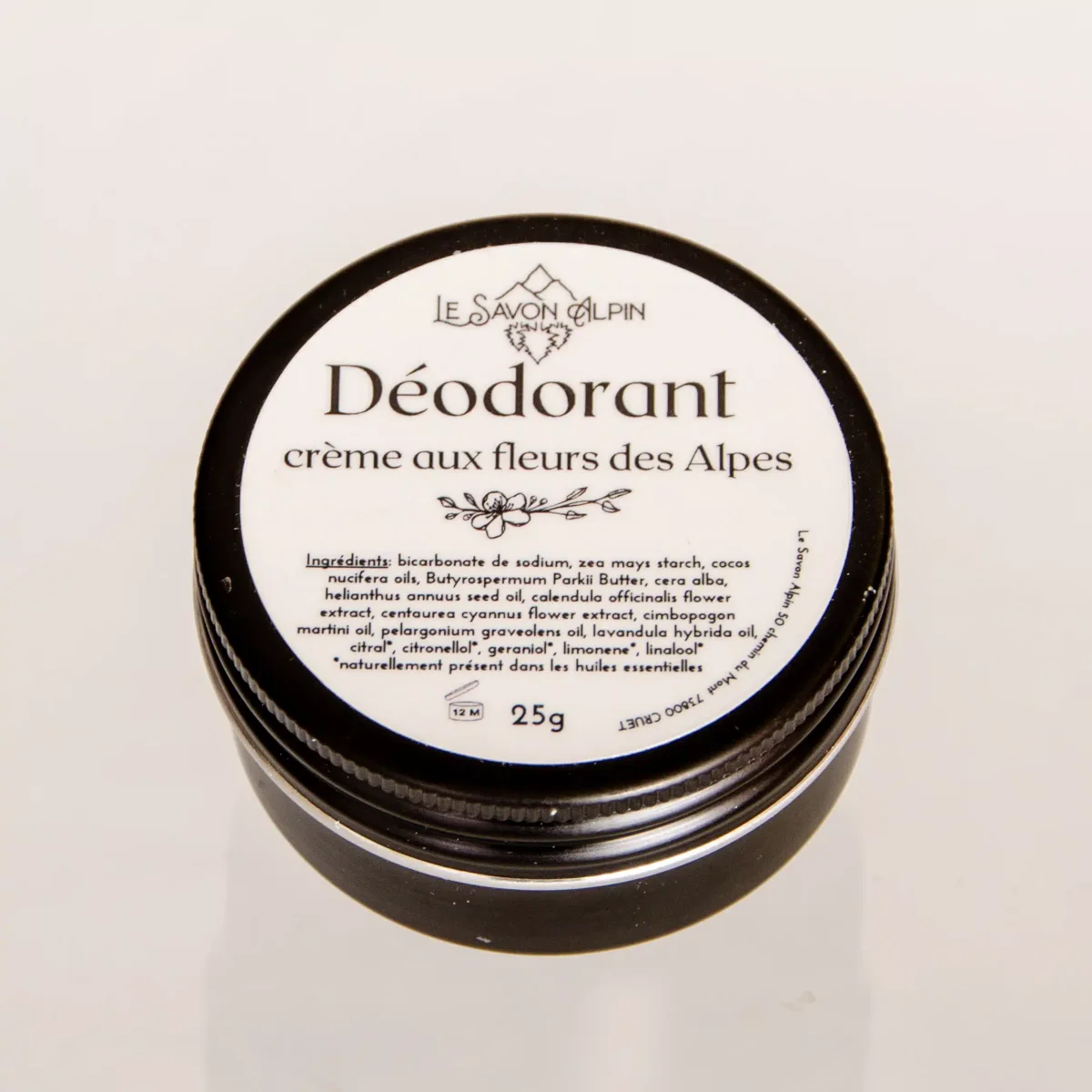 Déodorant naturel – Parfum Fleurs de Savoie – Fabriqué en France – 25 ml – Le Savon Alpin – Image 3