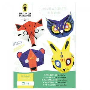 Kit créatif masques de la forêt – JEUX – Pirouette Cacahouète